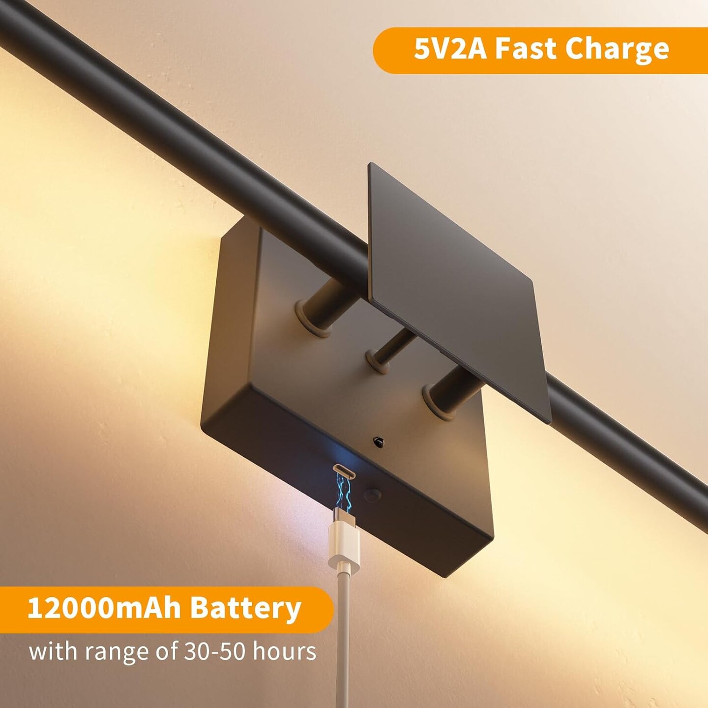 Battery Operated Wall Sconces with Remote Control, Dimmable Wall Sconces Set of Two with DIY Independently Rotatable Lamppost, 3000K-6000K LED Wall Lights for Living Room, Bedroom, 28.3 Inch