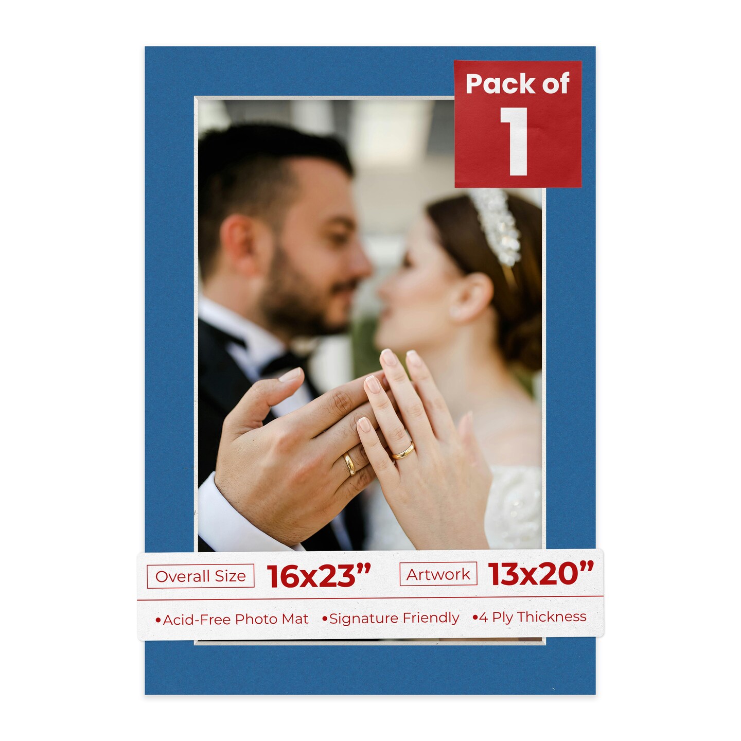 Royal Blue Mat Board for 16x23 Frames - Fits 13x20 Photos, Color: Blue ...