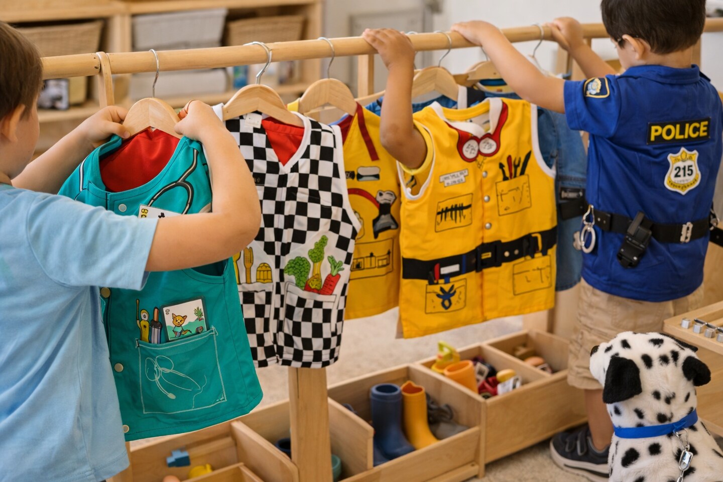 Toddler Career Costumes Set, Community Helper Vests, Assorted Styles, 5 Pack