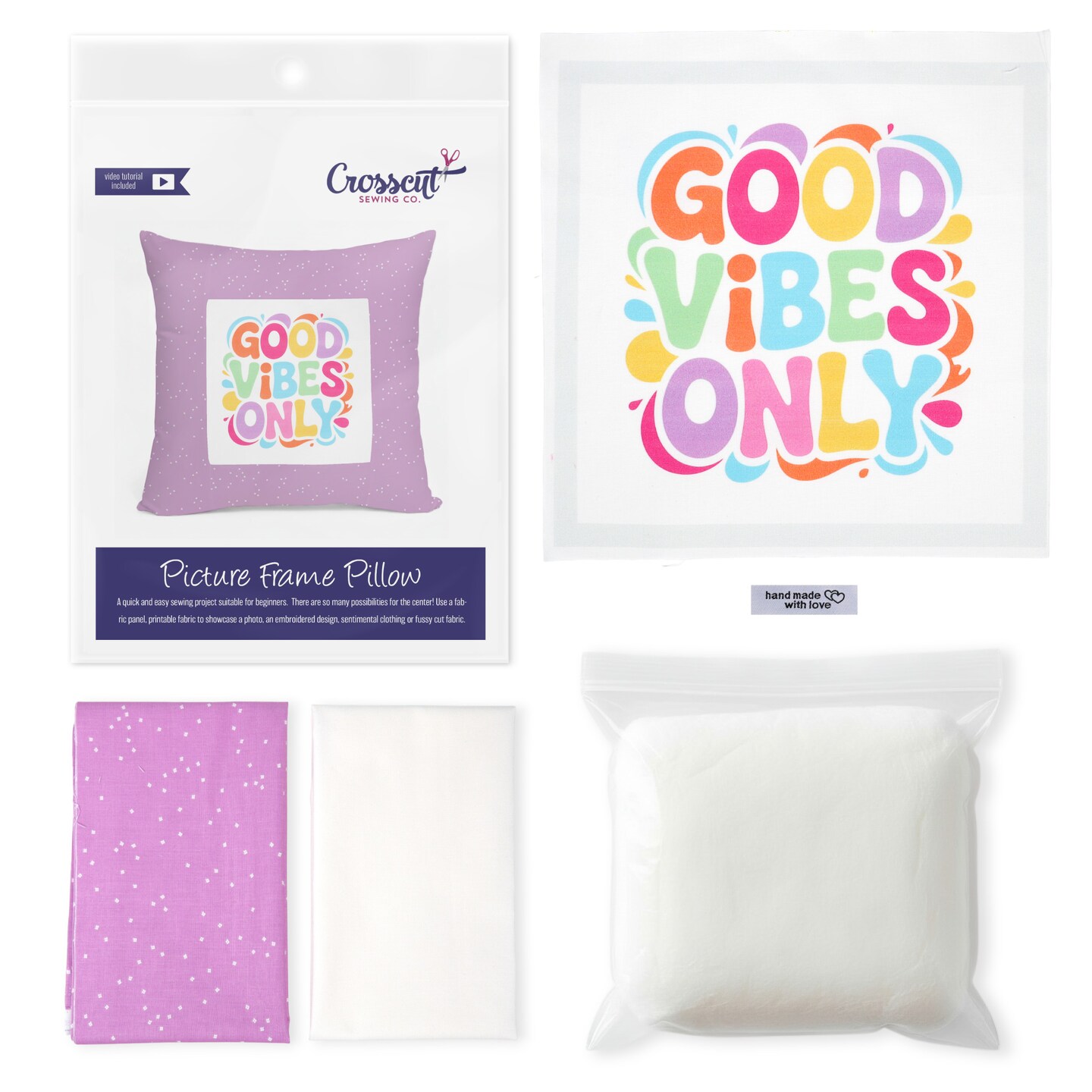 Picture Frame Pillow Sewing Project Kit - DIY Kit for Beginners