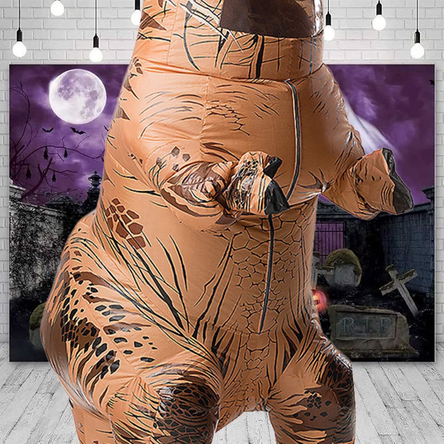 Adult T Rex Inflatable Costume with Sound Battery Operated Dino Jumpsuit