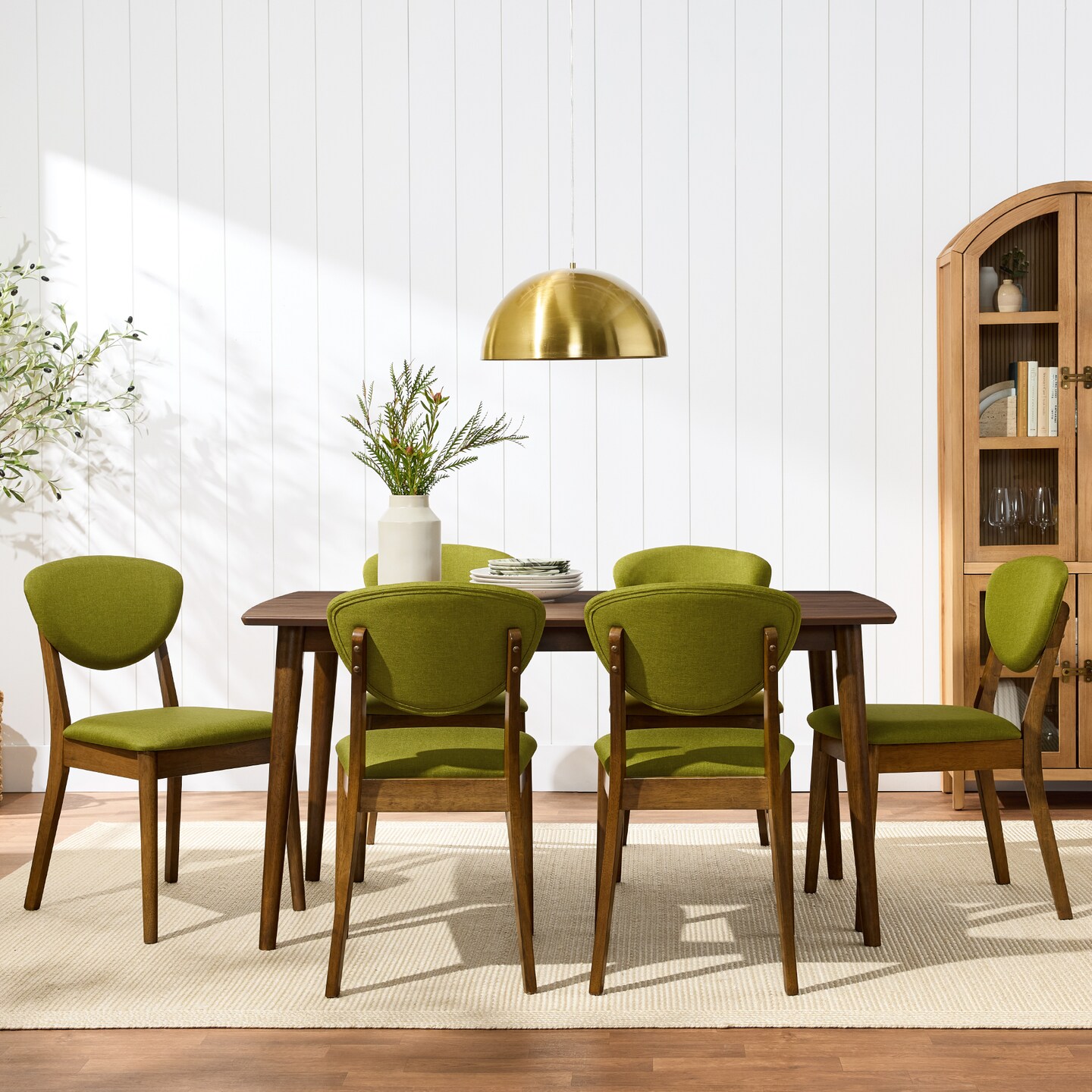 Best Choice Products 2-Piece Mid-Century Modern Wood & Upholstered Dining Chair Set