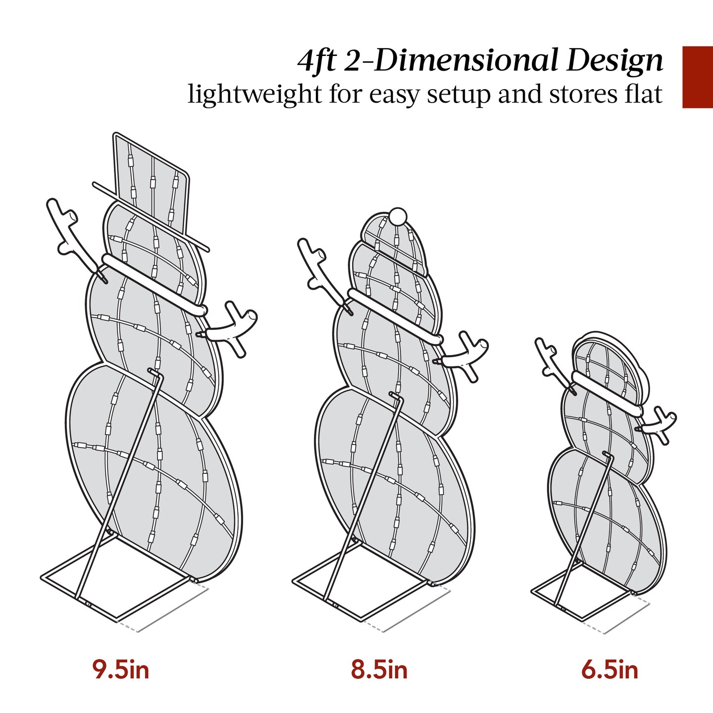 Best Choice Products 2D Lighted Snowman Family Set Outdoor Yard Décor w/ LED Lights