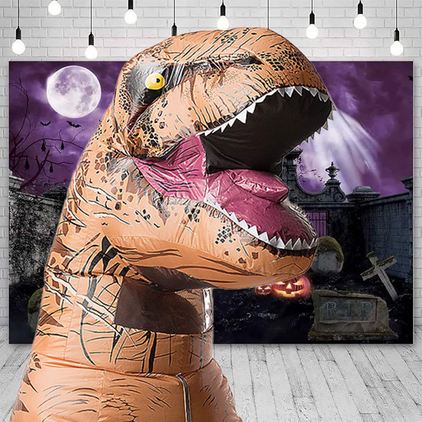 Adult T Rex Inflatable Costume with Sound Battery Operated Dino Jumpsuit