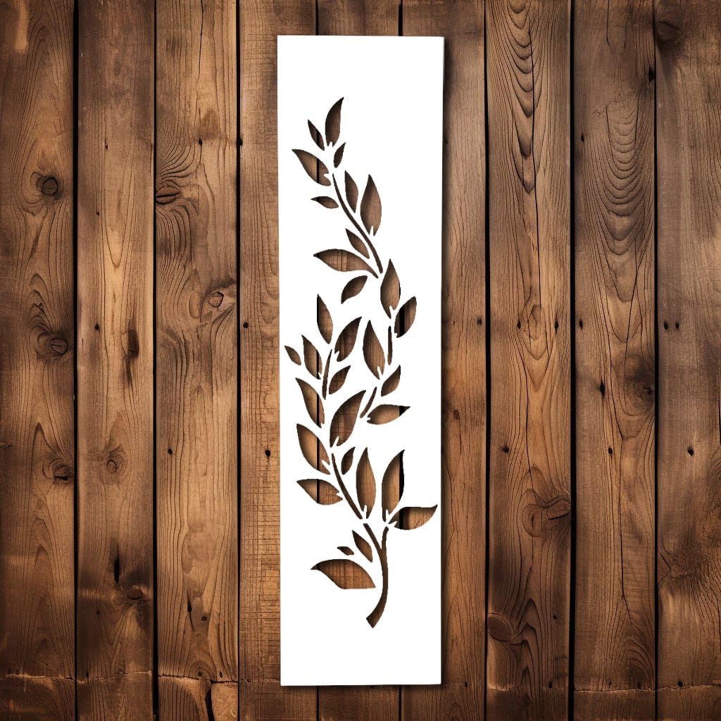 Vine Leaves Stencil Template - Reusable Vine Leaf Theme Vines Cheap Decorative Stencils for Painting on Wood, Glass, Wall Rock, Walls, Canvas, Glare My Sunshine Yellow Gray with Words Decorative Pillow Cases Home Decor Square 18x18 Inches Pillowcases