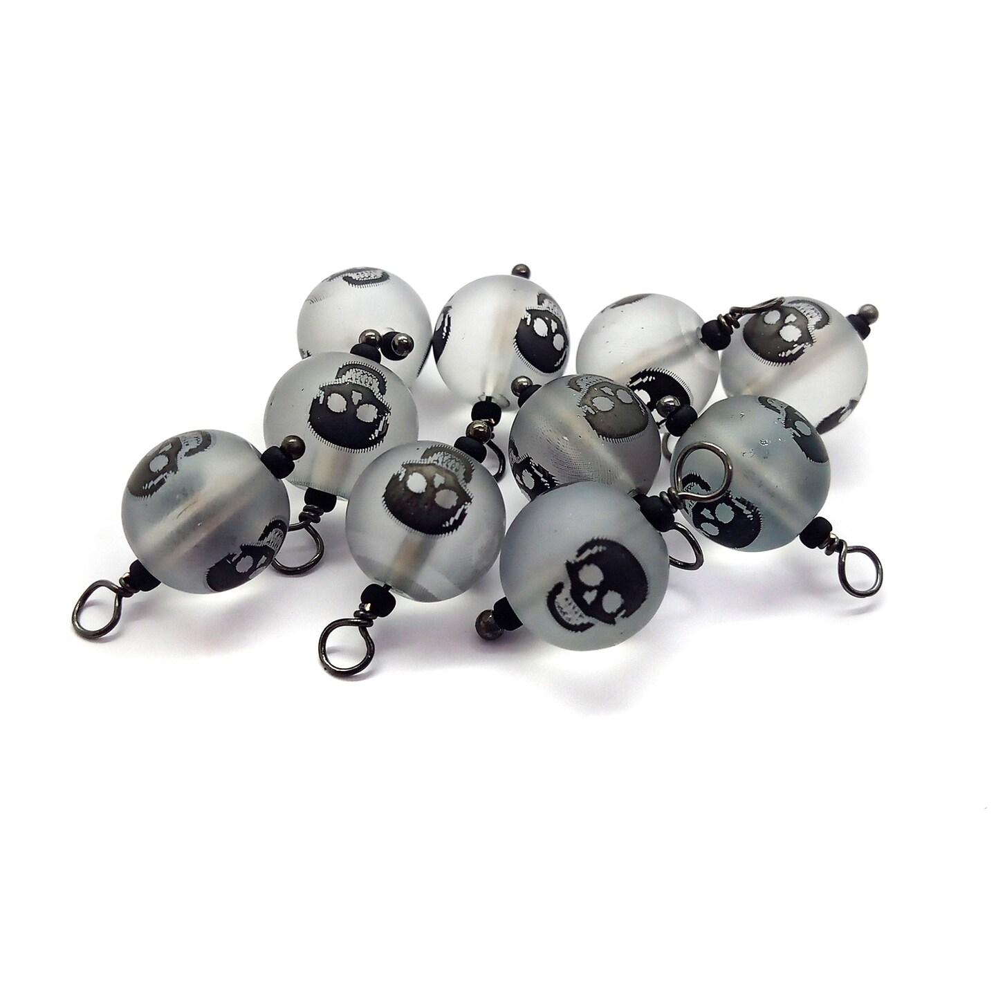 Skull Bead Dangle Charms for Halloween, 10 pcs, Adorabilities