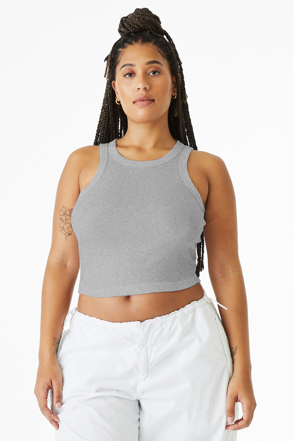BELLA + CANVAS Women’s Micro Rib Racer Tank for Active Wear & Print Ready Tee