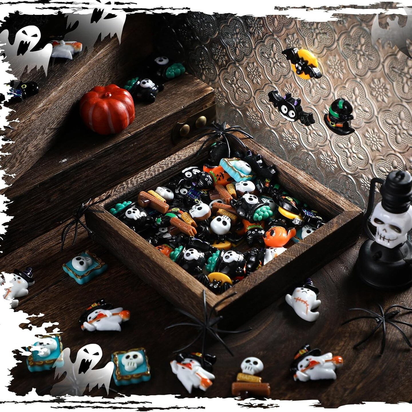 Figurines Resin Pumpkin Ghost Ornaments Mini Halloween