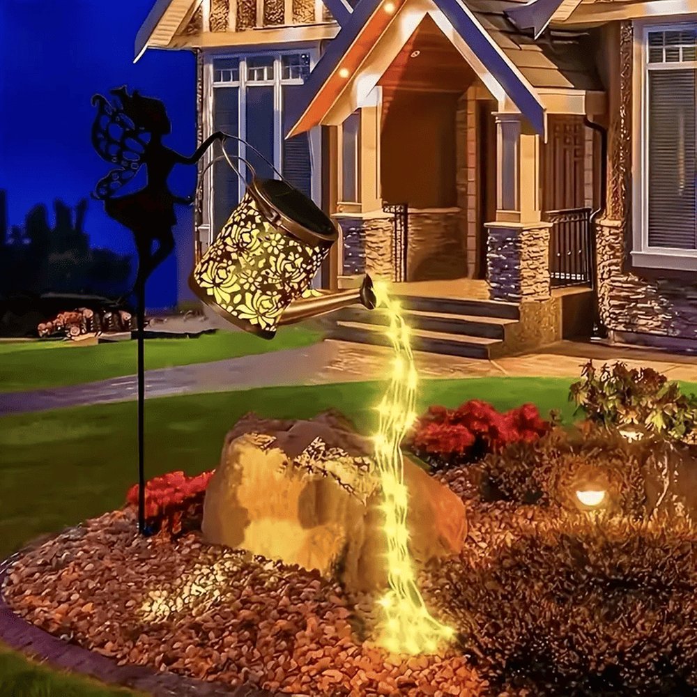 Edge Collections - Gold - Solar Lantern with Vintage Kettle Design!