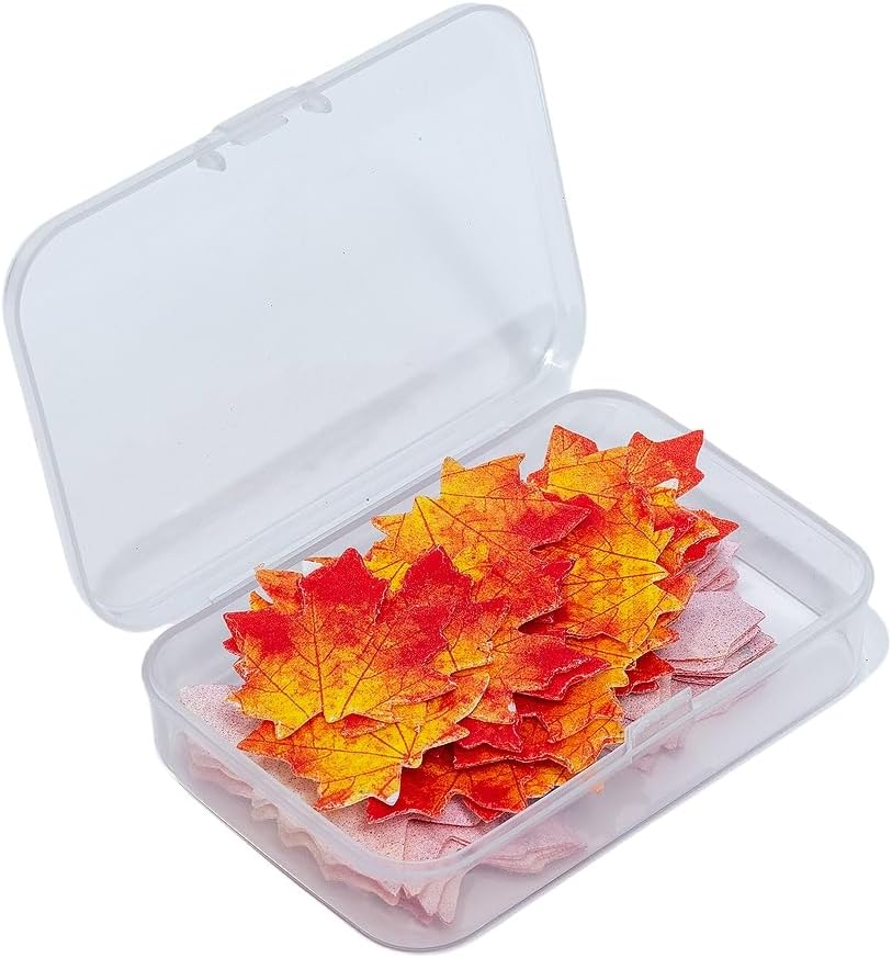 Edible Fall leaves Gold 90pcs Cupcake Toppers Autumn Maple Leaves (Gold Fall leaves90&#xFF08;2&#xFF09;)