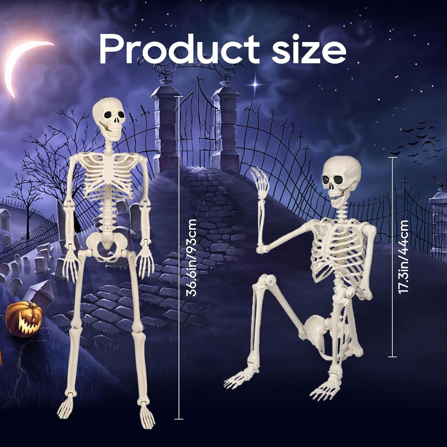 Poseable Full Body Hanging Skeleton Decoration