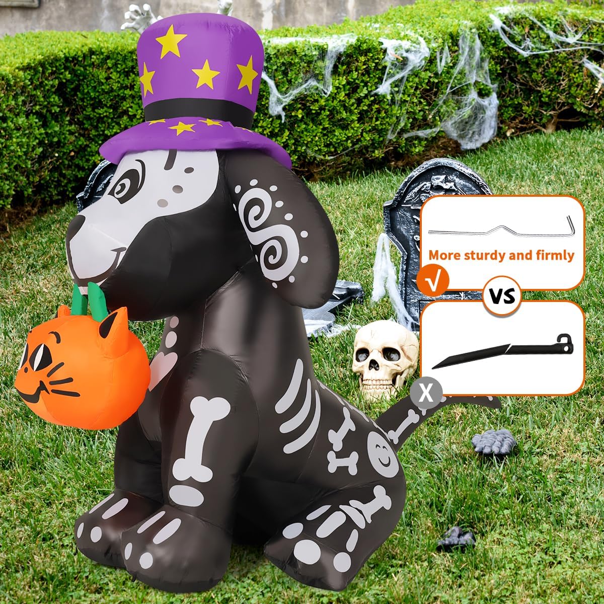 5.5 FT Tall Halloween Inflatables with Built-in LED Outdoor Decorations