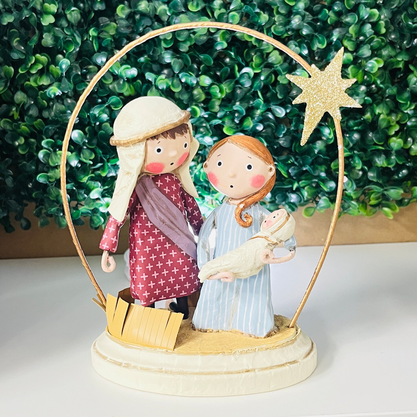 Lori Mitchell Christmas Nativity A Child is Born Mary Joseph and Baby Jesus Figurine