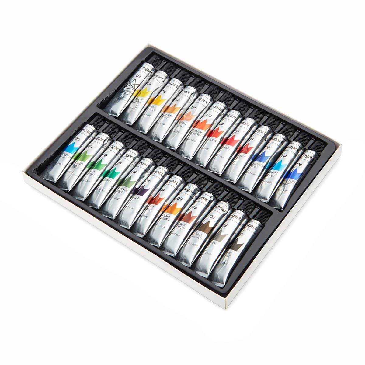 KINGART&#xAE; PRO Artist Oil Paint, 12ml (.4oz),  Set of 24 Unique Colors
