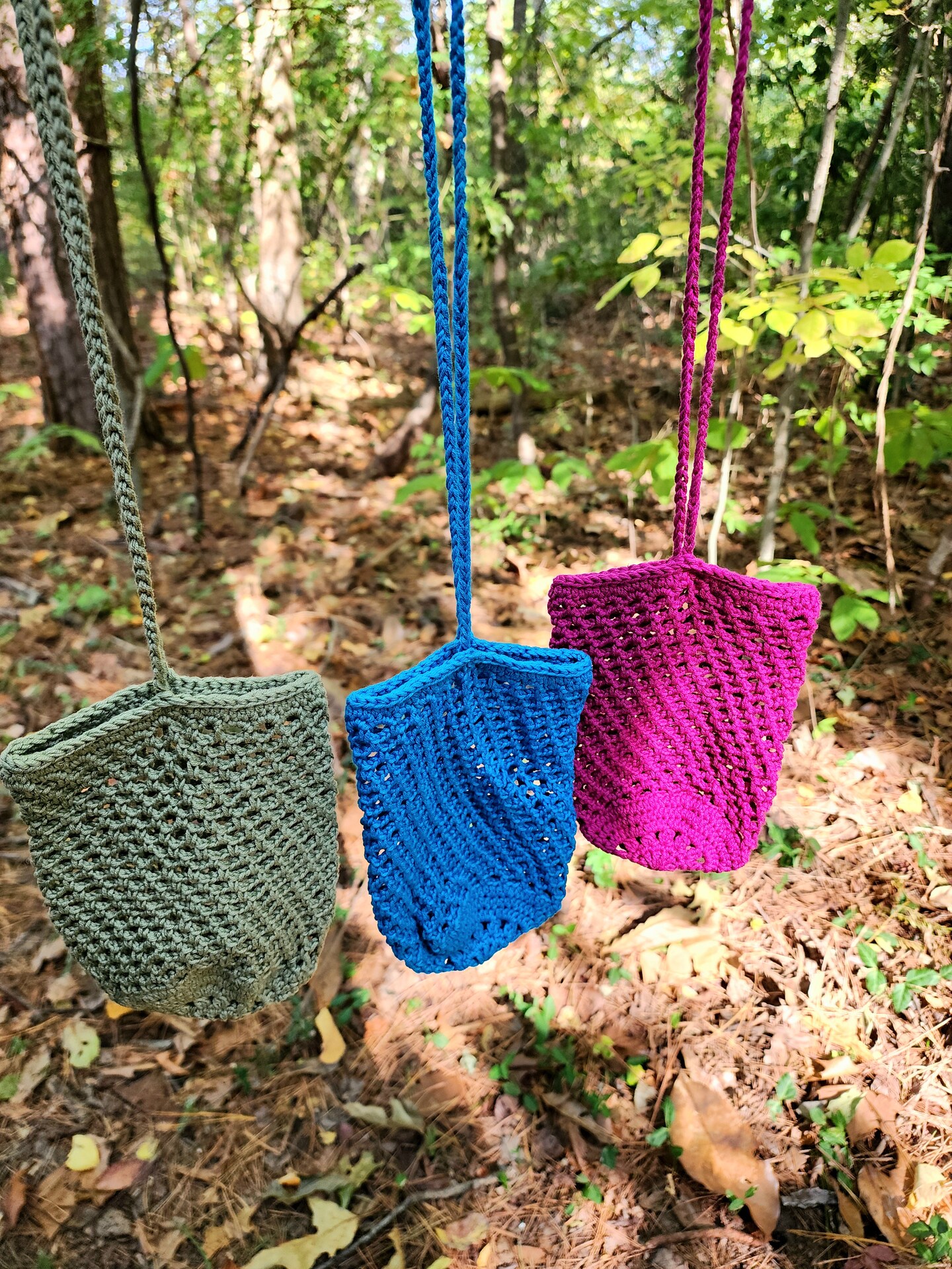 Hiking water bottle holder handmade from Egyptian cotton threads, water bottle crossbody holder, hydroflask sling bag - image7