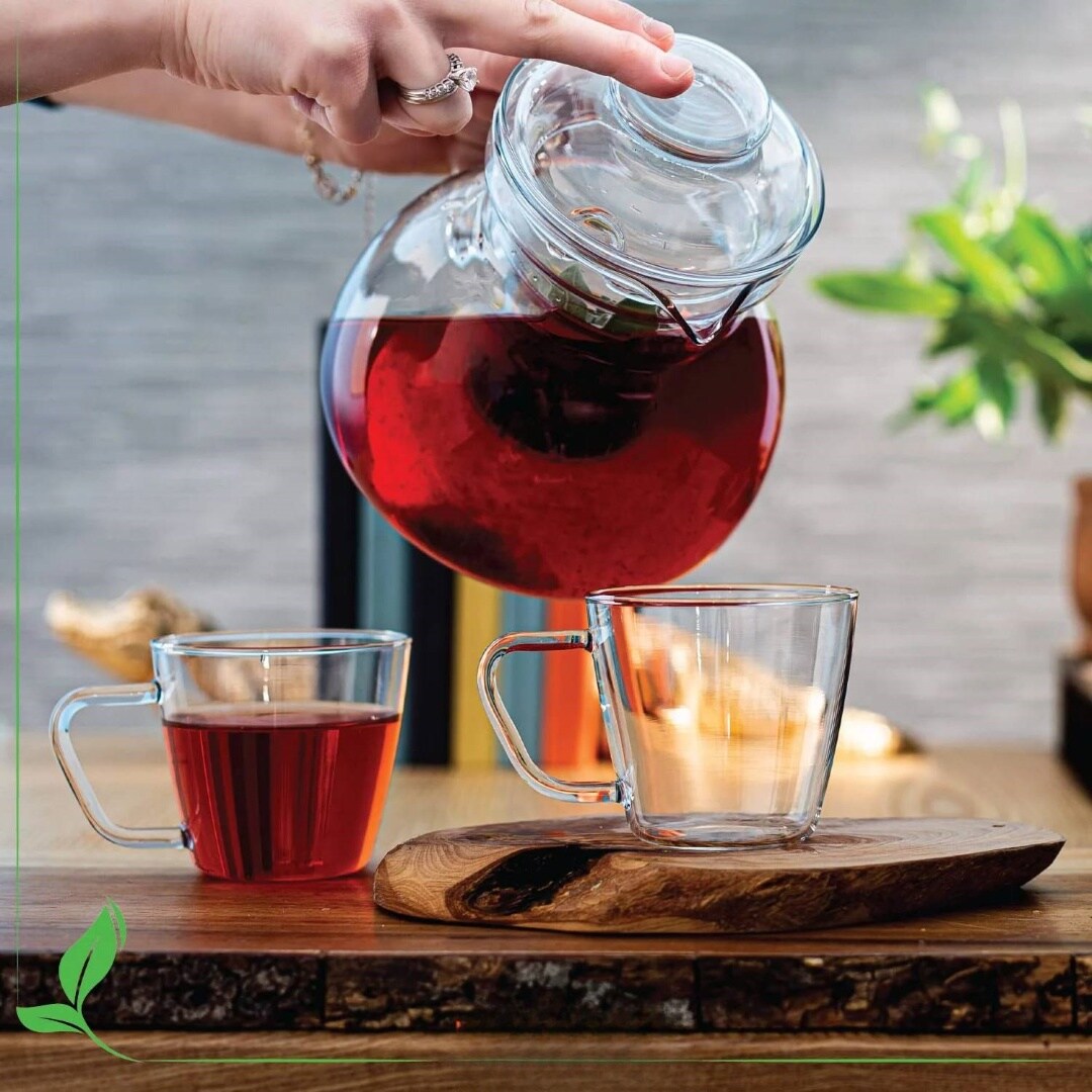 1.5 Quart Clear Borosilicate Glass Teapot with Microwave Safe for 6-7 Cups and Stove Top