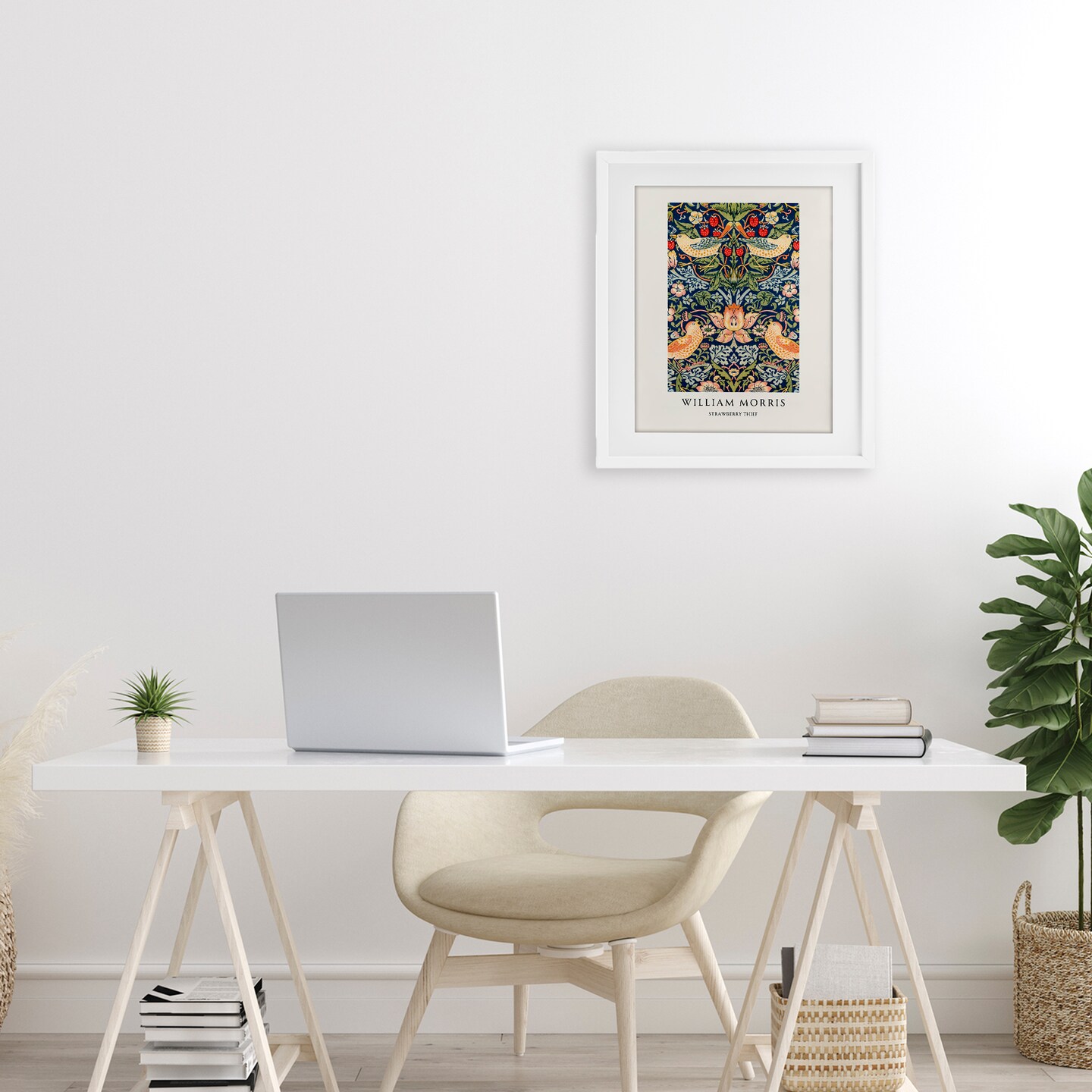 Stupell Industries William Morris Strawberry Thief Black Framed Print Under Glass, design by Vintage Hustle