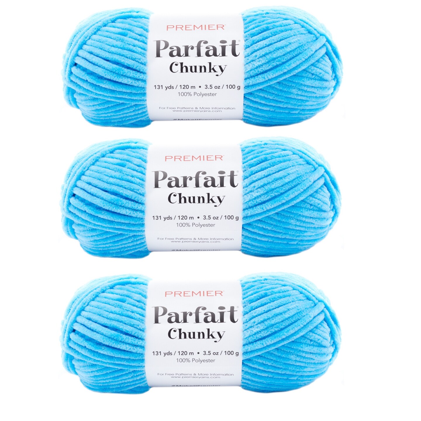Multipack of 3 - Premier Parfait Chunky Yarn-Azure