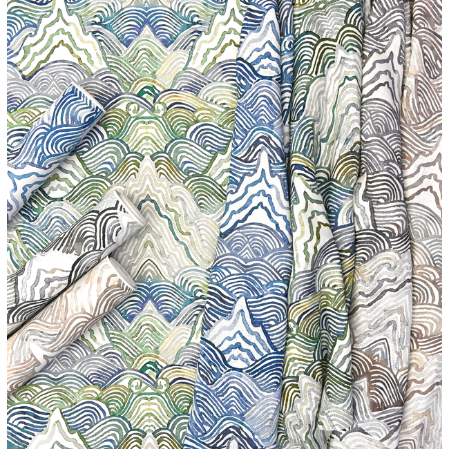 1 Yard Modern Abstract Printed Linen Drapery Fabric 100 Percent High Quality