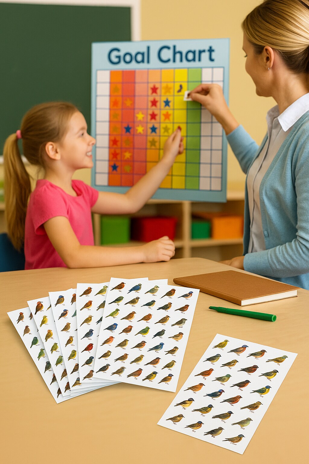 Bird Stickers 3/4&#x22; &#x2013; 480 Pack, 10 Sheets of Realistic Animal Stickers