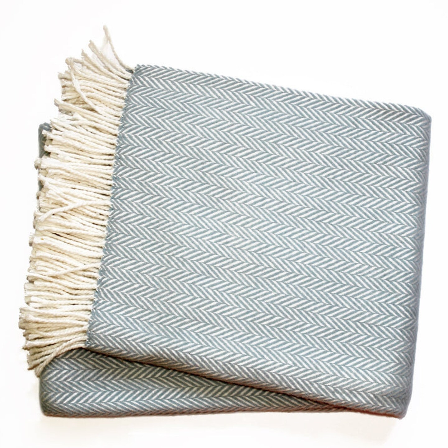 Edge Collections - 70 x 55 - Blue - Soft Herringbone Throw Blanket - 1 Piece