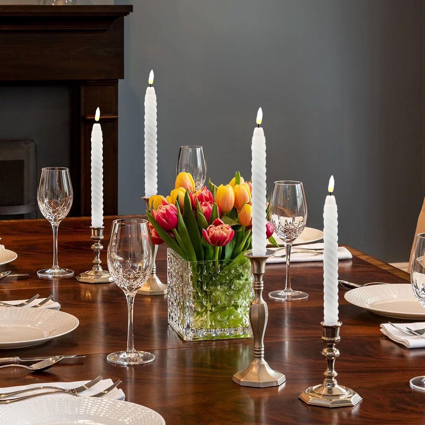 Mod Lighting and Decor LED Lighted Twisted 3D Wick Flameless Candles ...