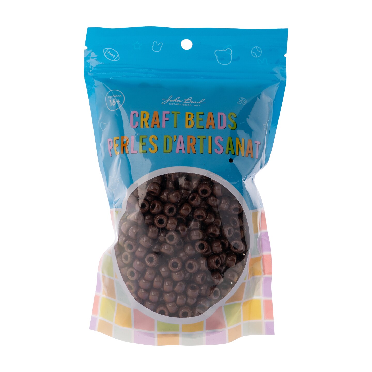 John Bead 9mm Opaque Plastic Pony Beads, 1000pcs