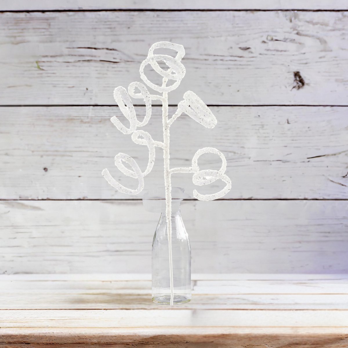 39&#x22; Iridescent Curly Hanging Spray: White/Silver