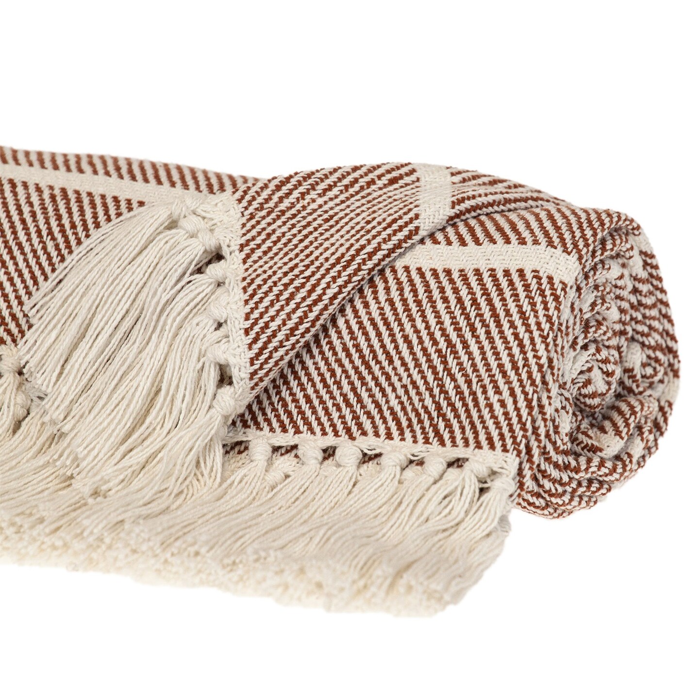 Edge Collections - 50&#x22;x 60&#x22; - Orange - Cozy Striped Throw Blanket for a Warm and Inviting Space - 1 Piece