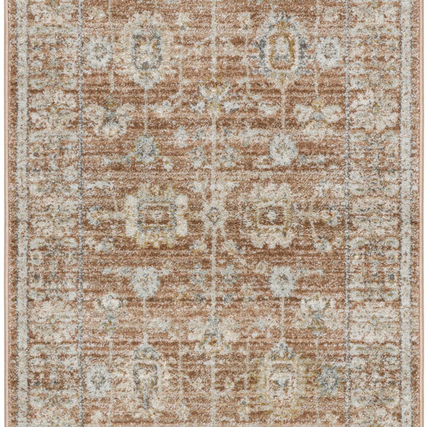 Edge Collections - 3' X 5' - Orange - Timeless Oriental Distressed Area Rug - 1 Piece