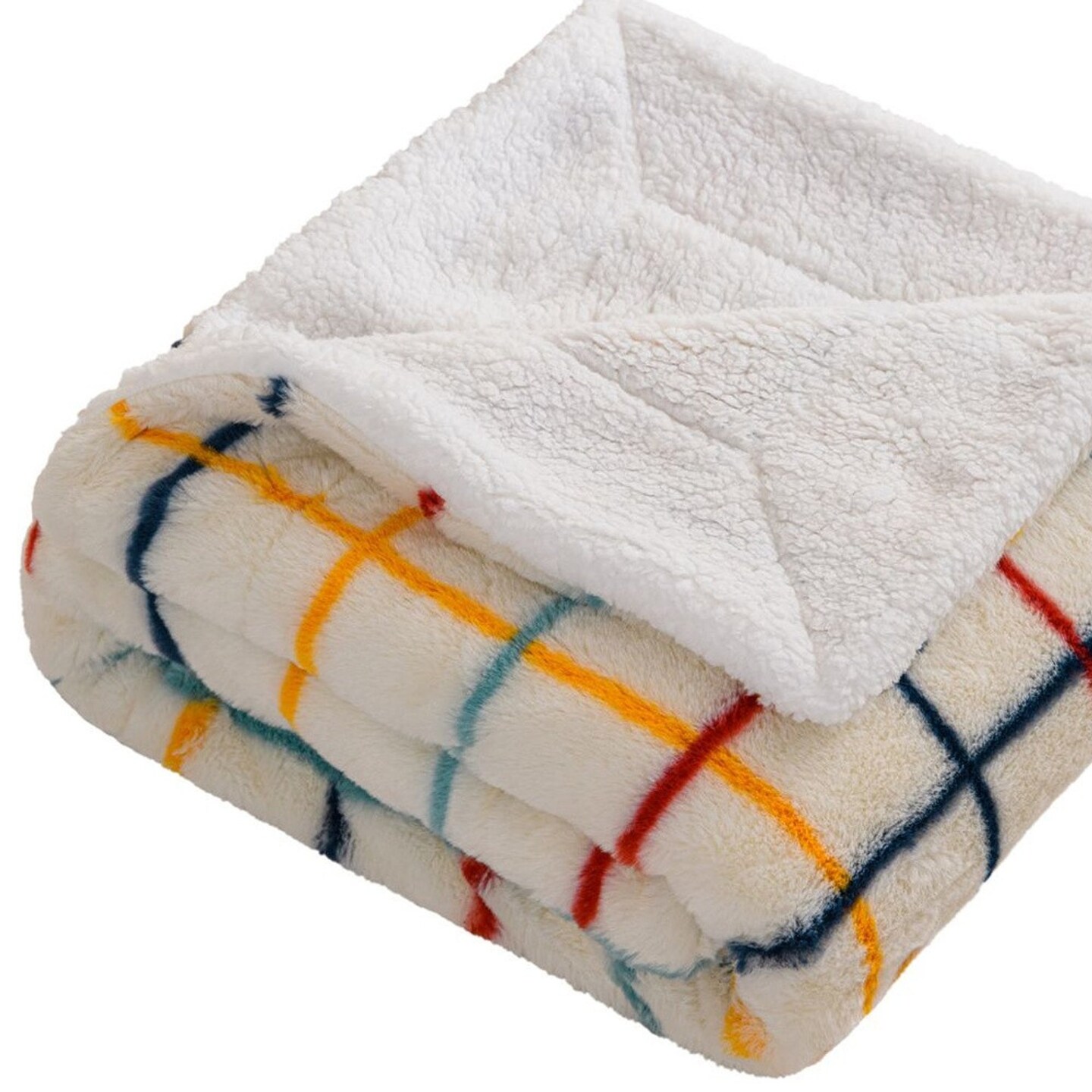 Edge Collections - 50" x 60" - Multicolor - Cozy Geometric Plush Throw Blanket - 1 Piece