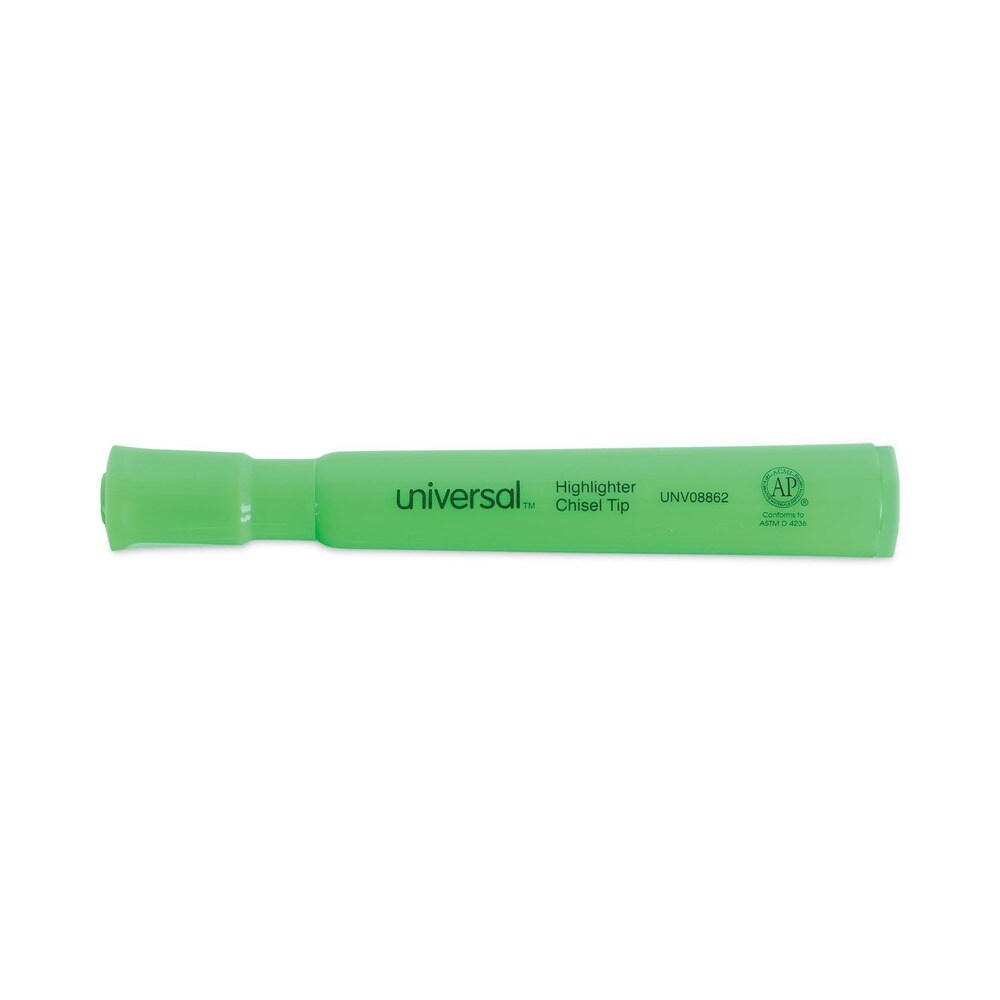 Universal Chisel Tip Fluorescent Green Ink Green Barrel Desk Highlighters (1 Dozen)