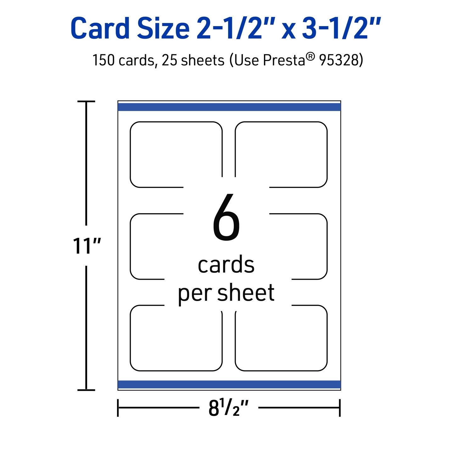 2-1/2" x 3-1/2" Rectangle Rounded Corners, Glossy White Business Cards