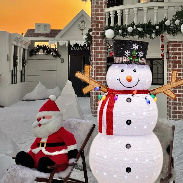 Christmas LED Snowman Decoration, 200 LED Lights, Weatherproof &#x26; Durable Design