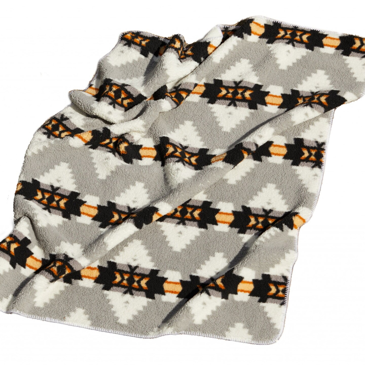 Edge Collections - Multicolor - Cozy Geometric Reversible Throw Blanket - 1 Piece