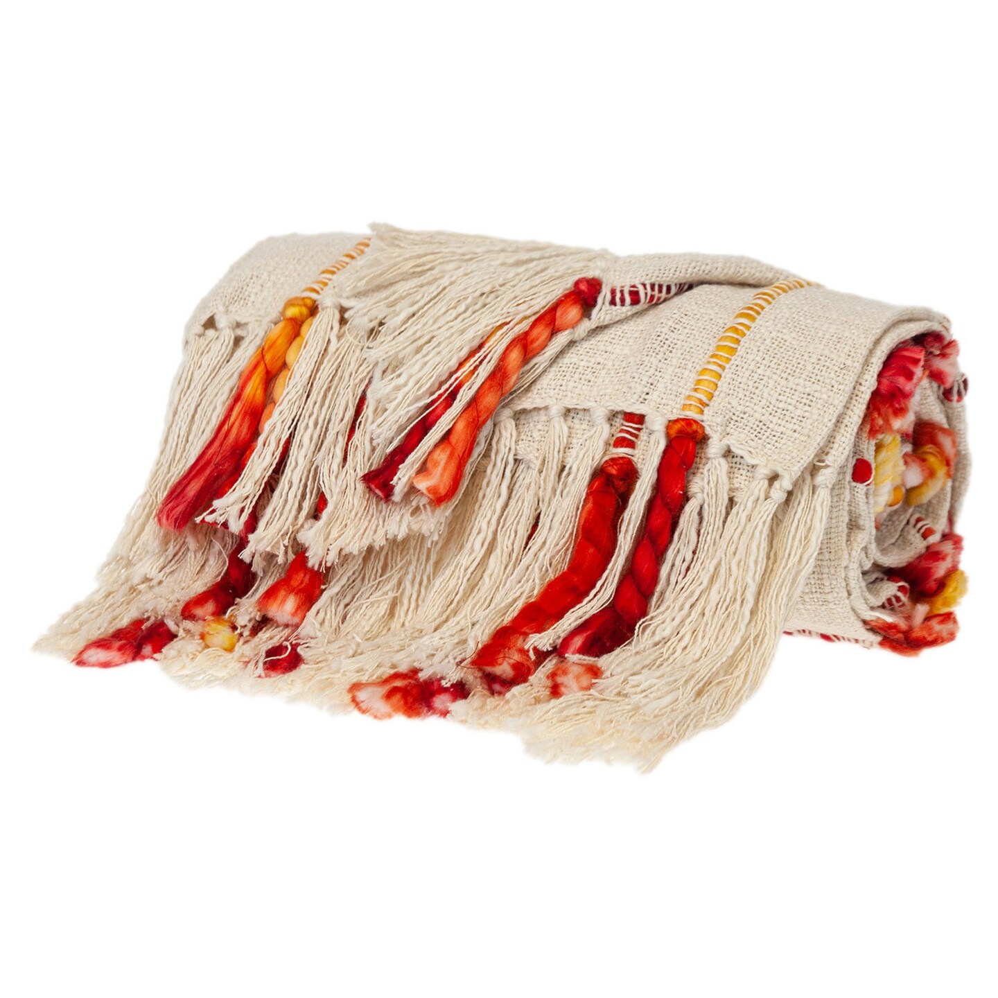 Edge Collections - Multicolor - Vibrant Textured Woven Throw for Cozy Decor - 1 Piece