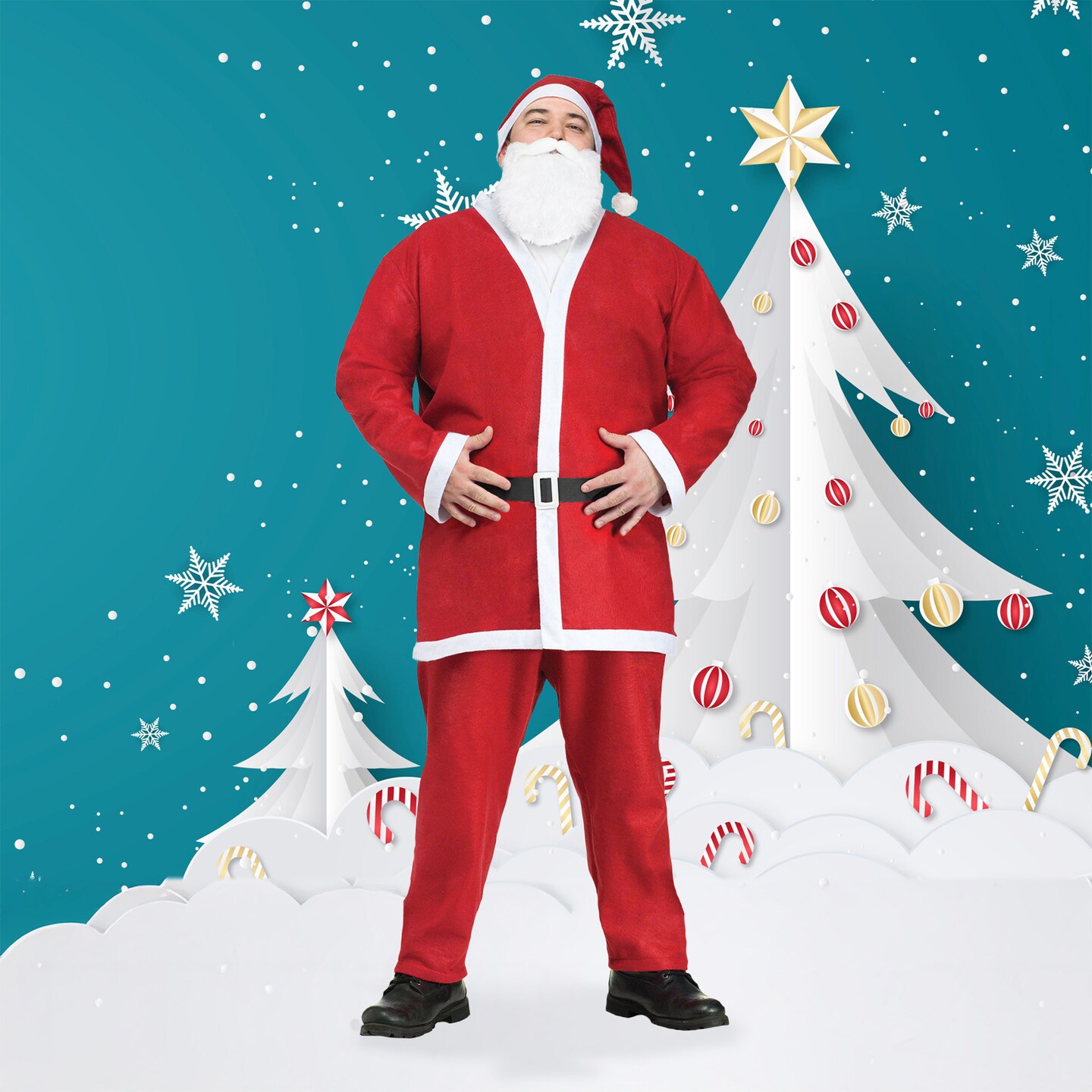 Fun World Pub Crawl Adult Santa Claus Suit Christmas Costume - Plus Size