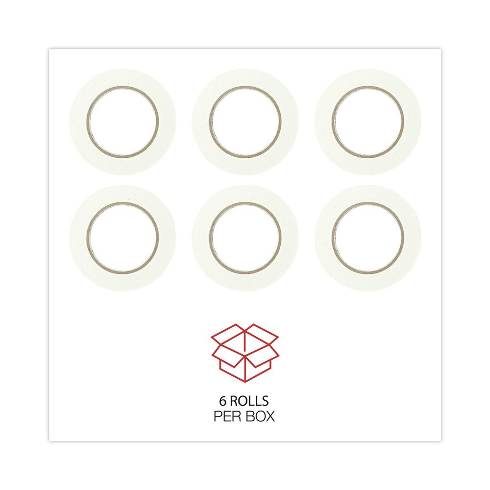 Universal 3 in. Core 18 mm x 54.8 mm Removable General Purpose Masking Tape - Beige (6/Pack)