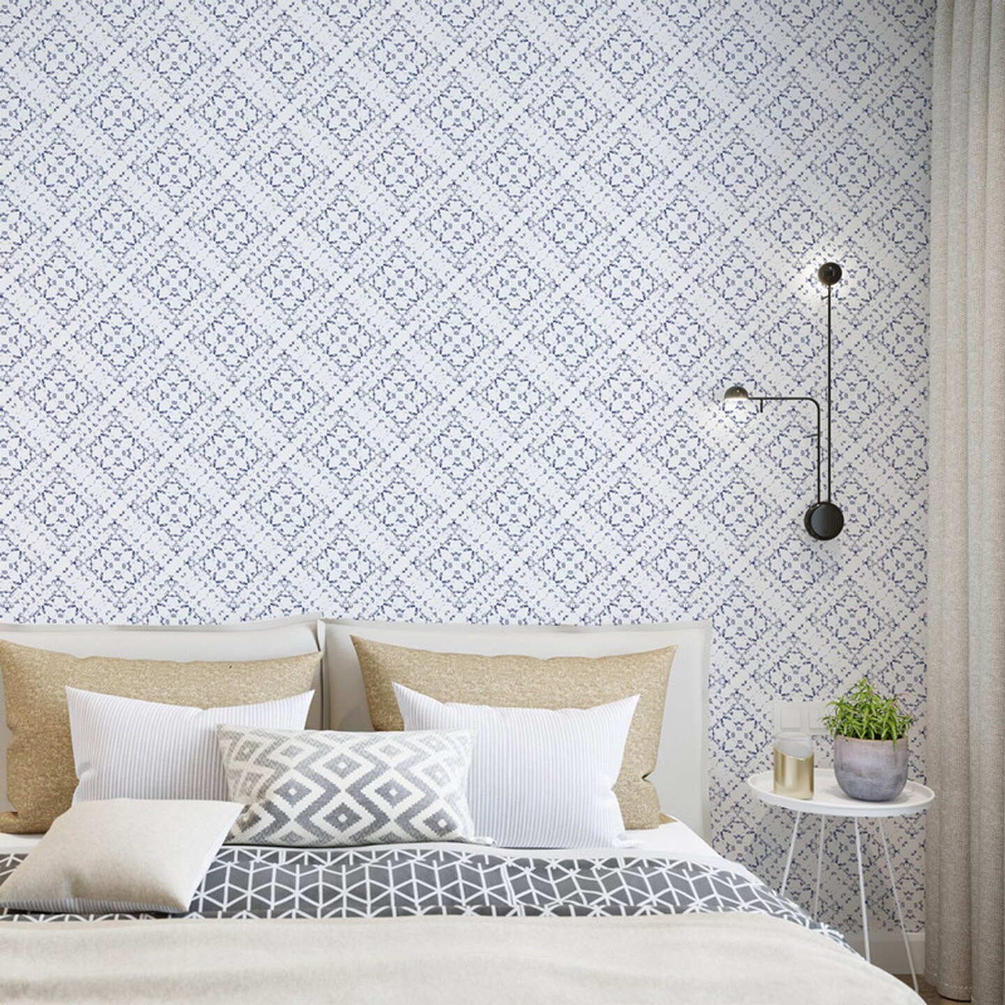 Edge Collections - White - Removable Peel and Stick Wallpaper for Home Decor - 1 Piece