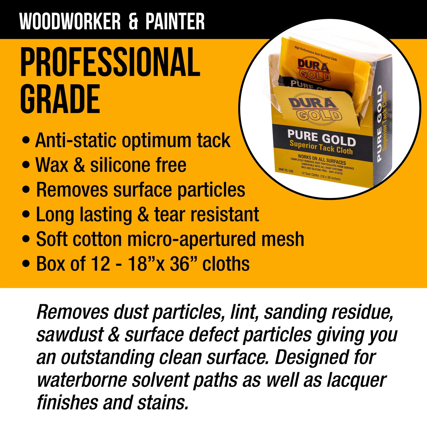 Tack Cloth (Pack of 12), Woodworking, Automotive Paint, Tack Cloth Autobody Painting, Painters Cloths, Dust Rags, Stain Rags, Wood Staining Pads, Tac Cloths, Tacky Towel