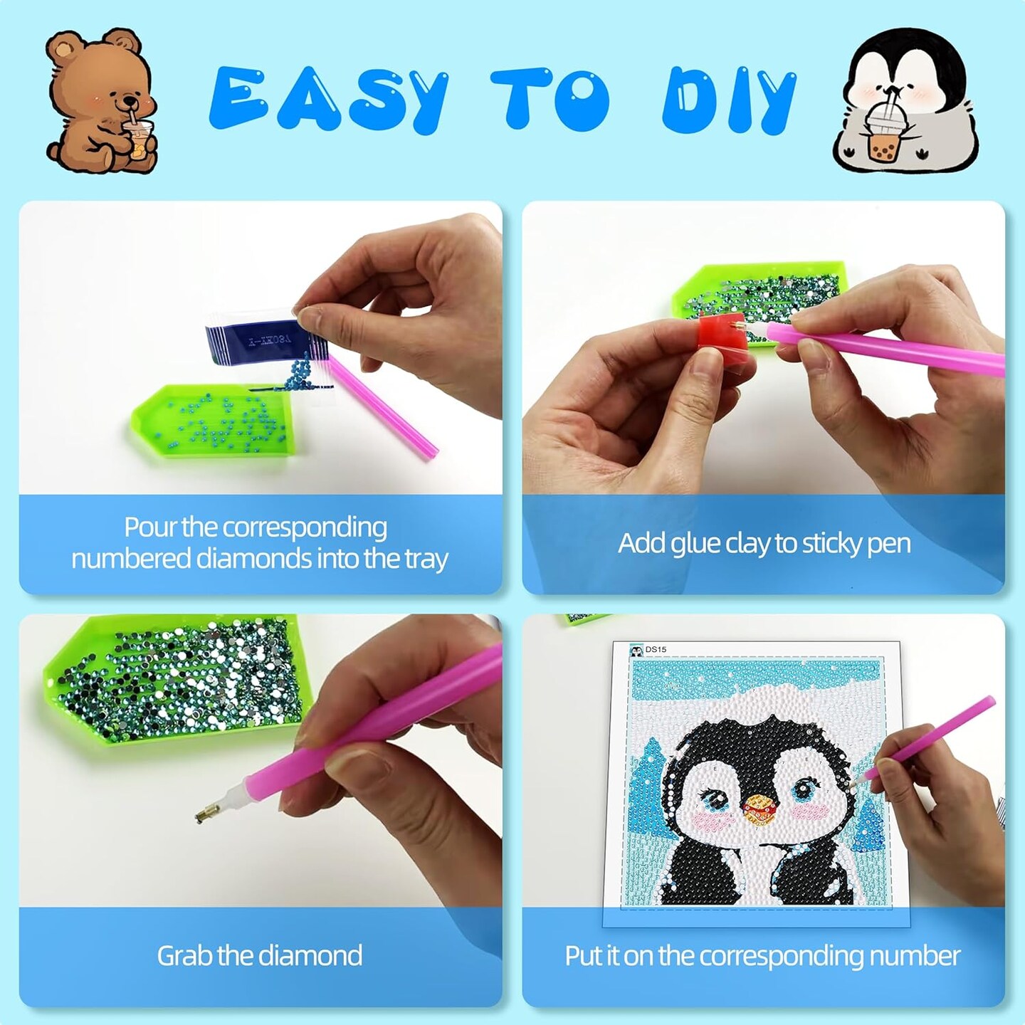 Diamond Art Painting Kit with Frame - DIY Craft for Kids Ages 4-8, Adults - Gift, Home Decoration (Spiderman)