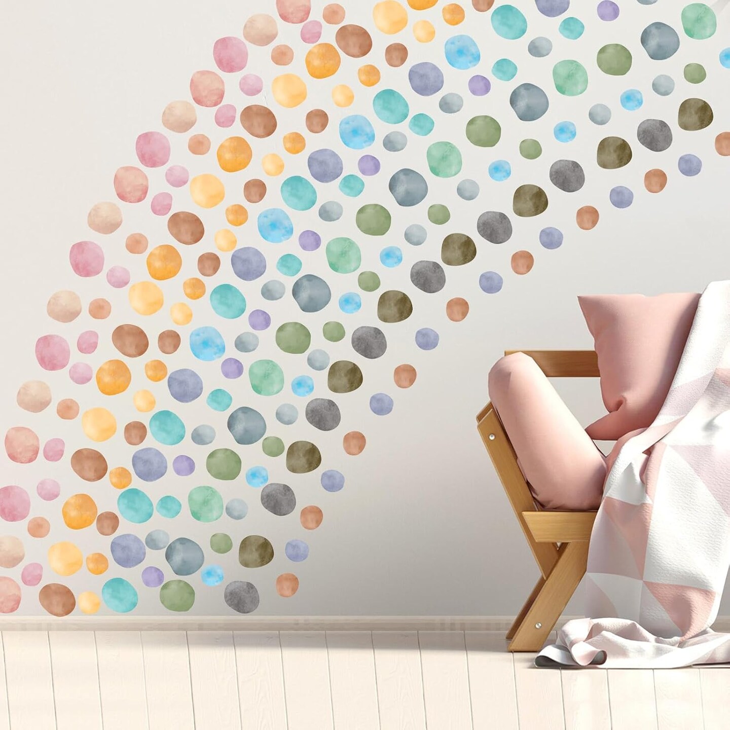 296 Pcs Polka Dots Wall Decal Boho Rainbow Kids - Fresh Color