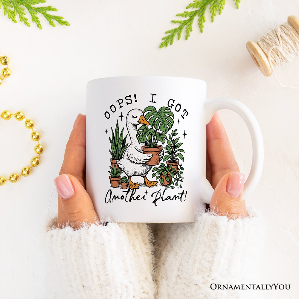 Oops I Got Another Plant Goose Mug, Sarcastic Gardening Humor Gift