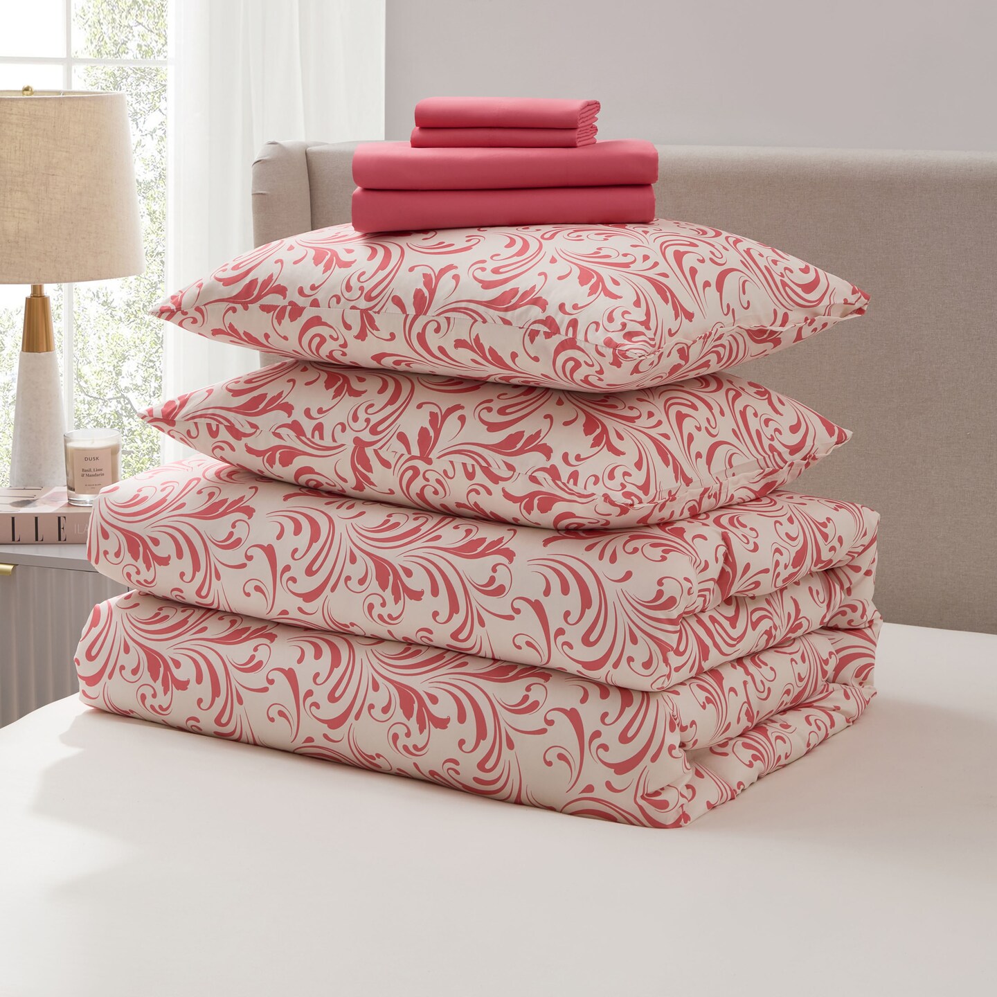 Nestl 7 Pc Biomorphic Design Full Comforter Sets with Sheets