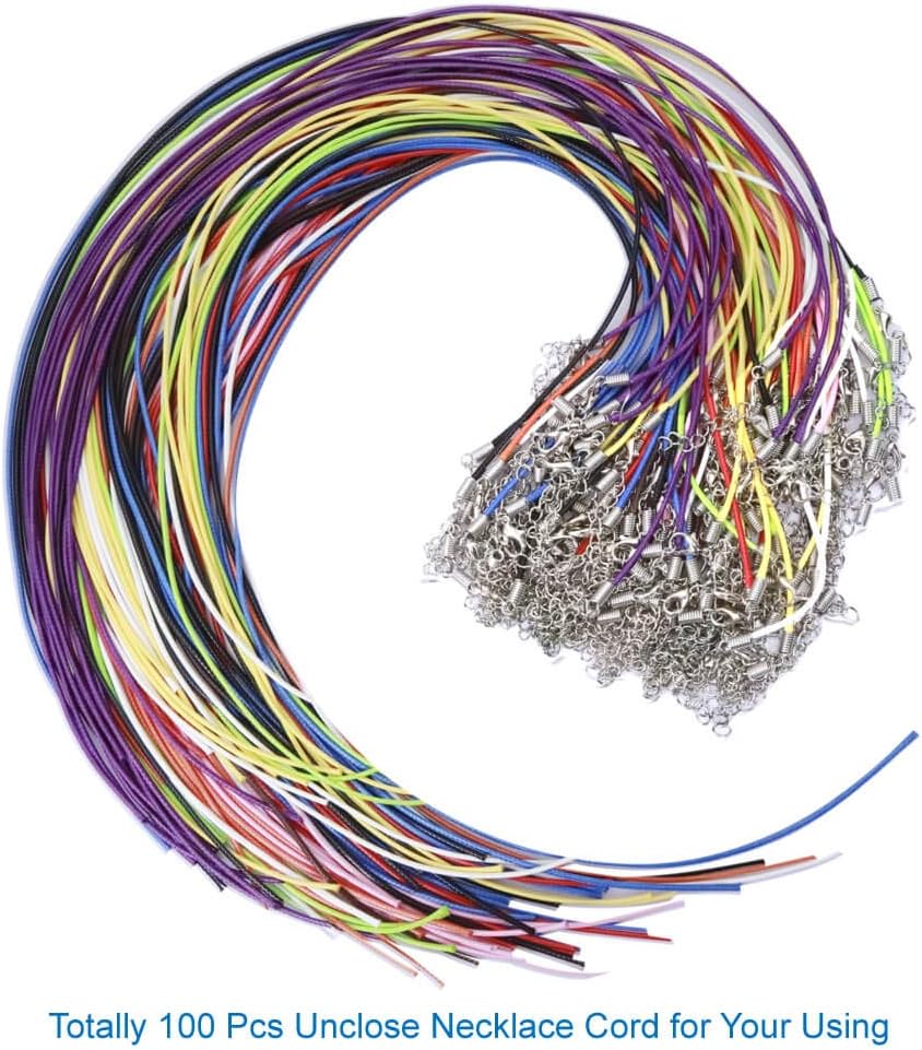 100Pcs Necklace Cord String with Clasp Bulk and Bracelet, Multicolor