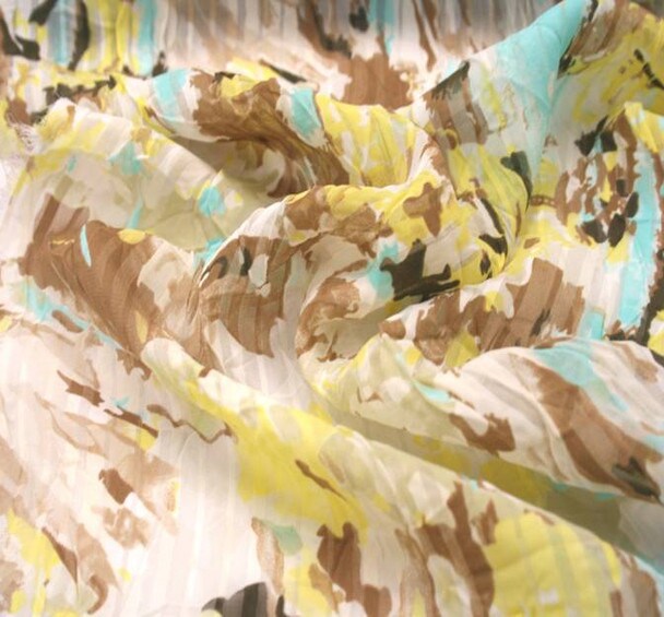 1 Yard Shadow Stripe Chiffon Sheer Lightweight Apparel Fabric Width 53"