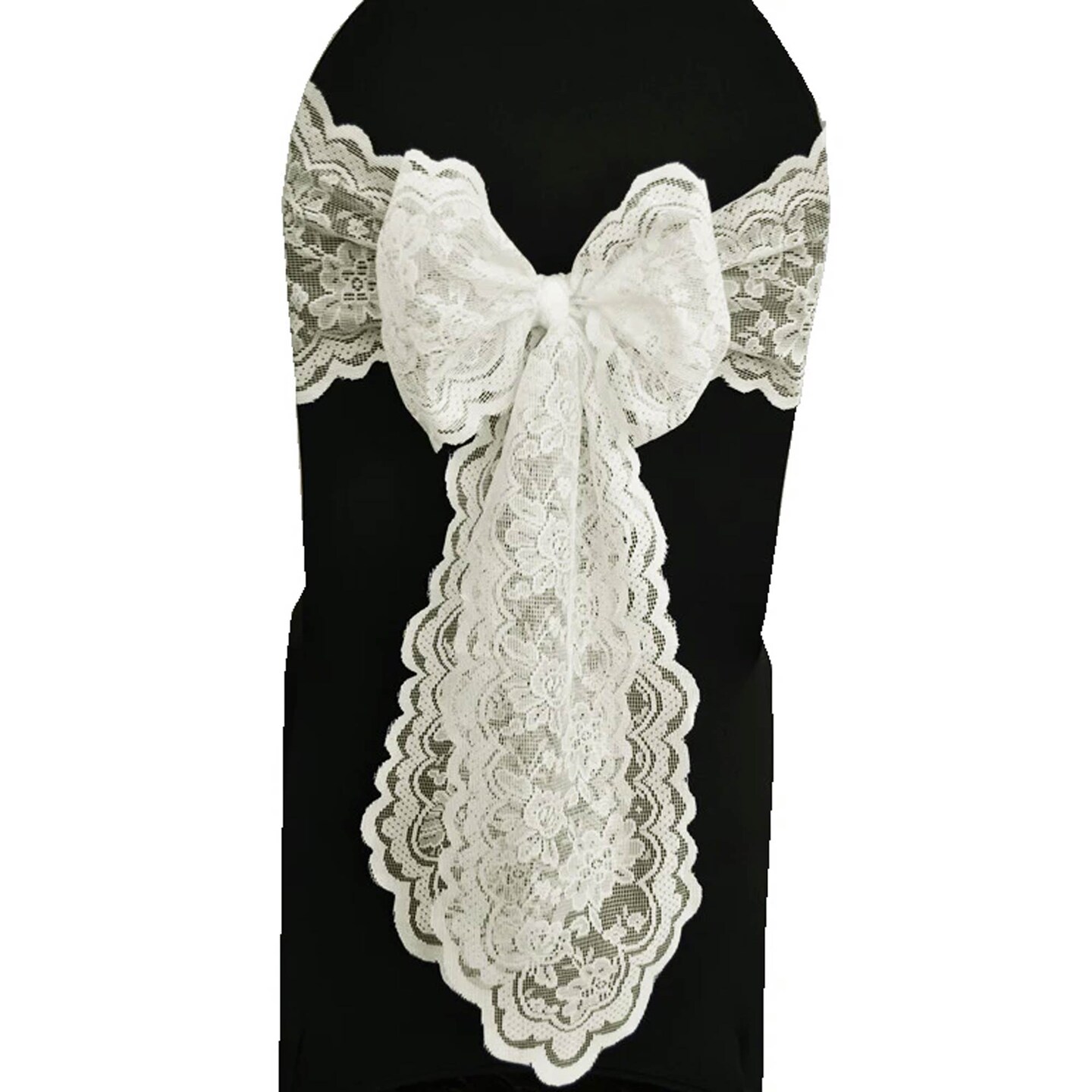 10 Pieces Ivory Caspari Lace Chair Sashes 9x108 Elegant Wedding and Event Decor 9" x 108"