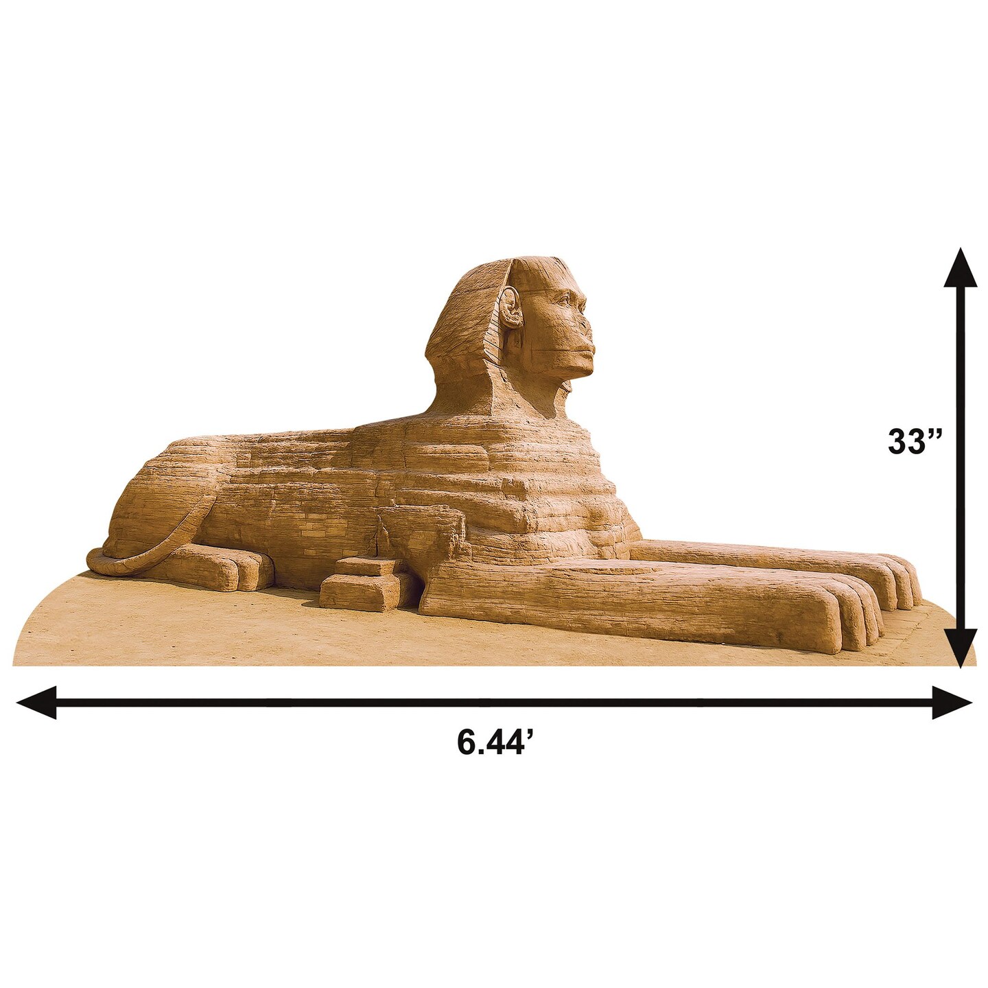 Sphinx Stand-Up Prop Decoration - Ancient Egypt Decor (33" x 6' 5.25")