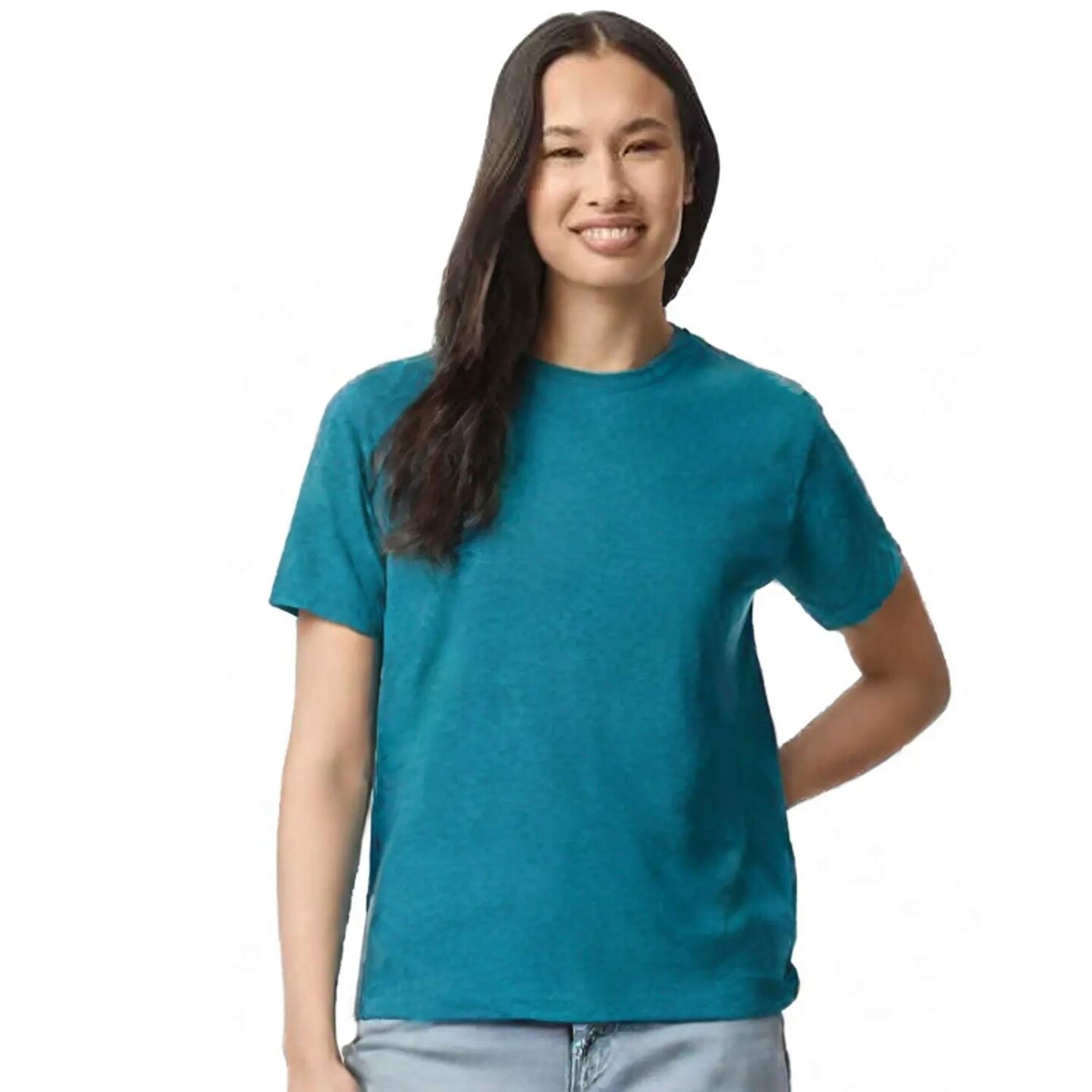Gildan Heavy Cotton Crew Neck Short Sleeve T-Shirt 100% Cotton for Work Layering & Custom Printing