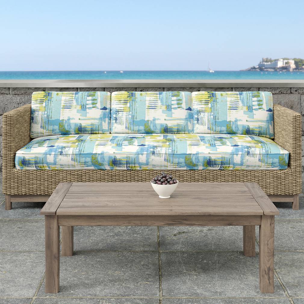 Key West - Aqua, Teal Abstract, Geometric Upholstery Fabric 54"